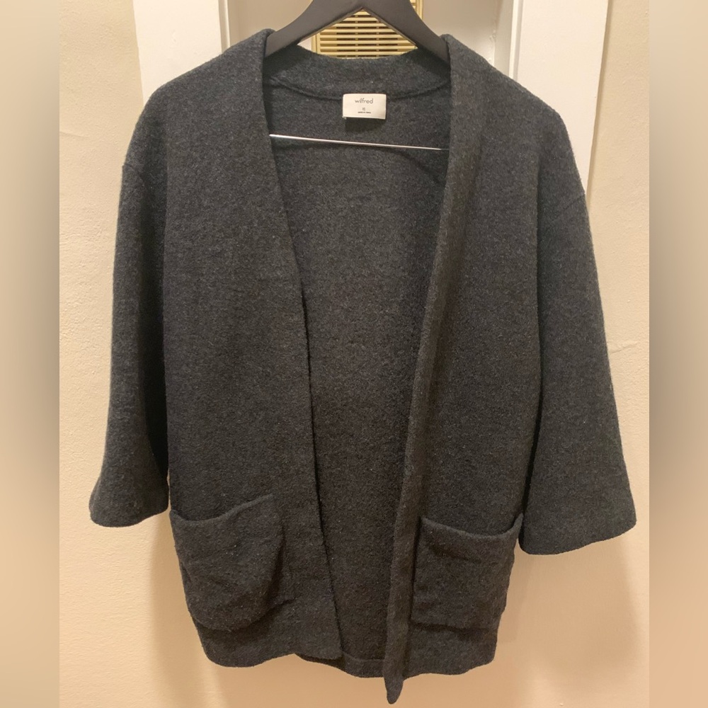 Wilfred Charcoal Gray Open-Front Jacket